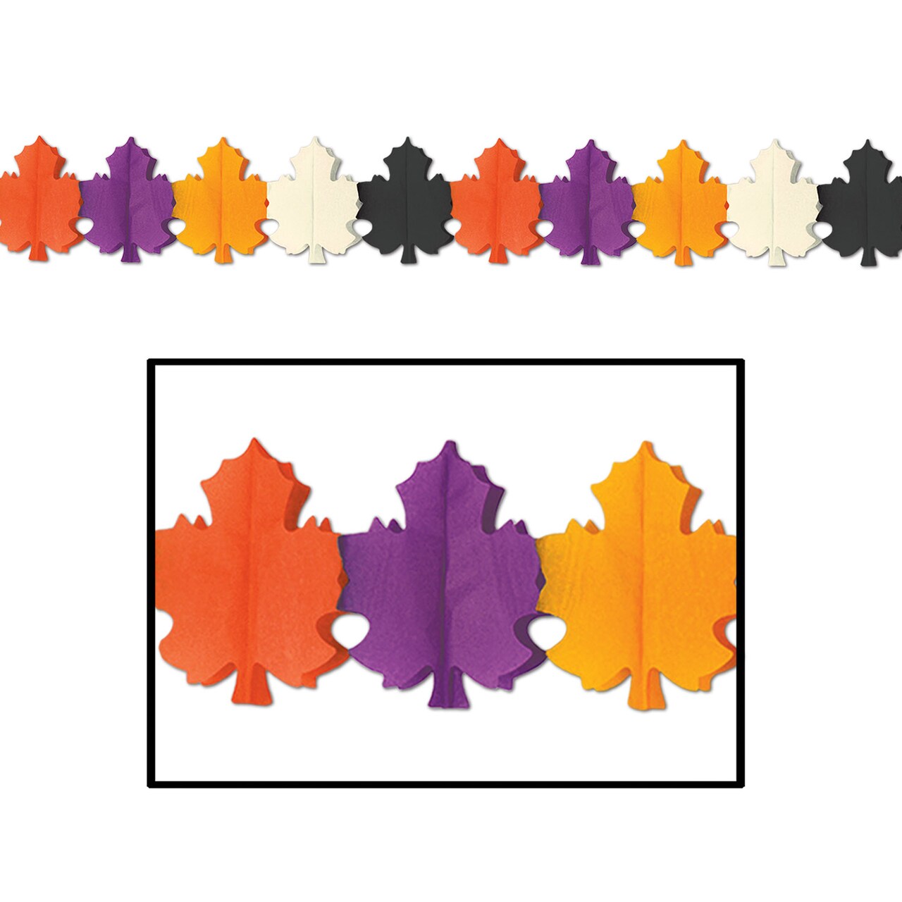 Beistle 9in. x 12Feet Standard Designer Fall Leaf Garland - 12 Pack